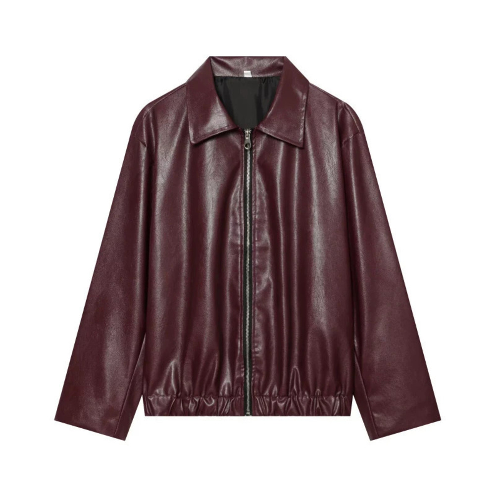 ZARA Hot Selling Red Zipper Trendy Jacket
